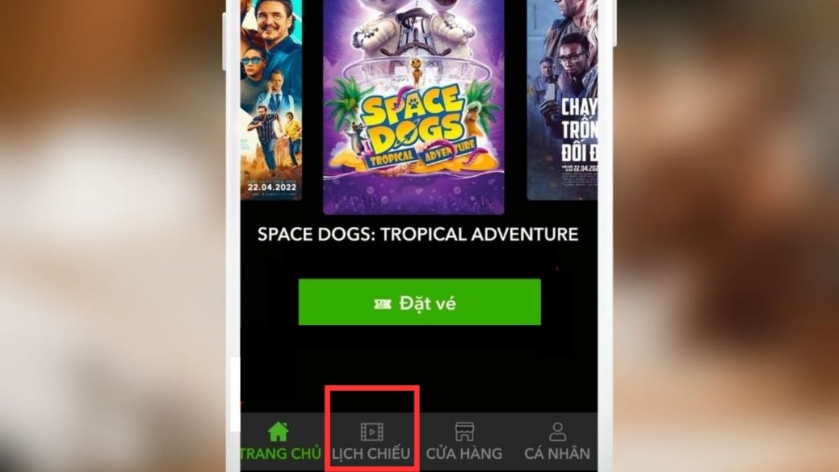các đặt vé qua app bhd